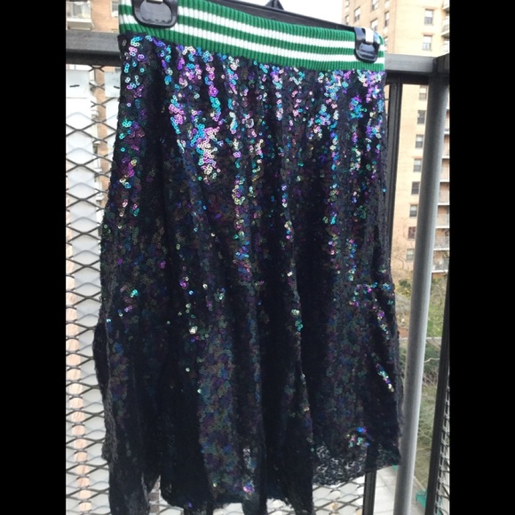 Zara Other - Zara Girls Sequin Skirt w/Varsity Stripe Waistband